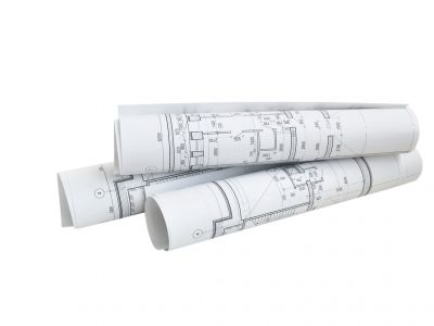 Photo of several drawings for the project engineer jobs